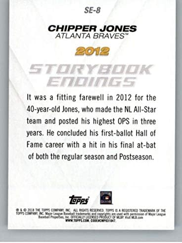 2018 Topps Frissítés történet vége SE-8 Chipper Jones Atlanta Braves MLB Baseball Trading Card
