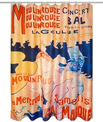 Szegfű Haza Divat Moulin Rouge Múzeum Gyűjteménye Poliészter Szövet Zuhanyzó Függöny, 70 x 72, Multi