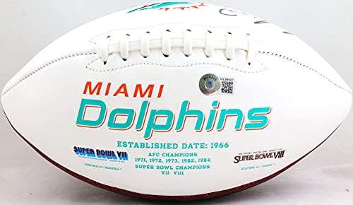 Dan Marino Dedikált Miami Dolphins Logó Labdarúgó - Beckett W Fekete