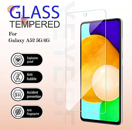 Galaxy A52 / a51-es HD Világos, Edzett Üveg kijelző Védő fólia által YEYEBF, [2 Csomag] [3D Üveg] [Anti-Vakító fény] [Buborék Mentes]