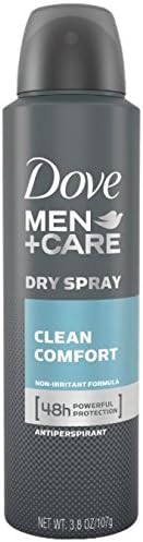 Dove Men + Care Száraz Spray Dezodor, Tiszta Kényelem 3.8 oz (Csomag 12)