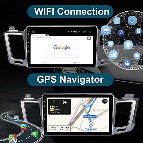 Android 9.1 Autó Sztereó Toyota RAV4 2013 2014 2015 2017 2018-ig 10,1 Hüvelykes érintőképernyő a Dash GPS Navigáció Támogatása