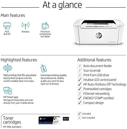 HP LaserJet Pro M15w Vezeték nélküli Lézer Nyomtató, Működik Alexa (W2G51A)
