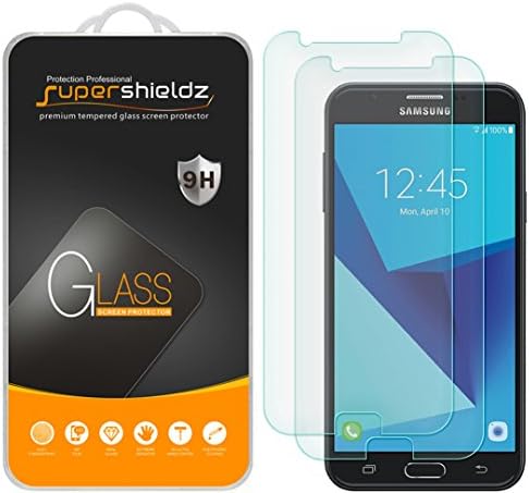 (2 Csomag) Supershieldz Célja a Samsung (Galaxy J7 Ég Pro) Edzett Üveg kijelző Védő fólia, 0.33 mm, Anti Karcolás, Buborék Mentes