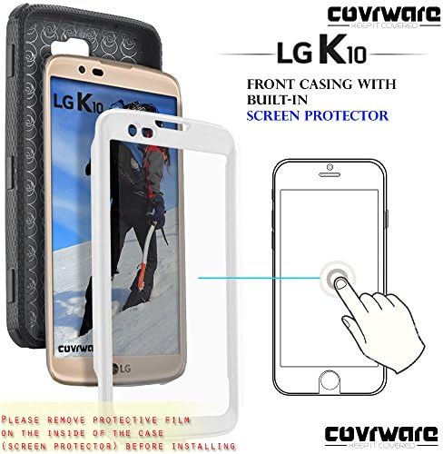 COVRWARE AEGIS Sorozat ESETÉBEN LG K10 / LG Premier LTE, Beépített képernyővédő fólia, nagy teherbírású Teljes Test Masszív Tok Páncél